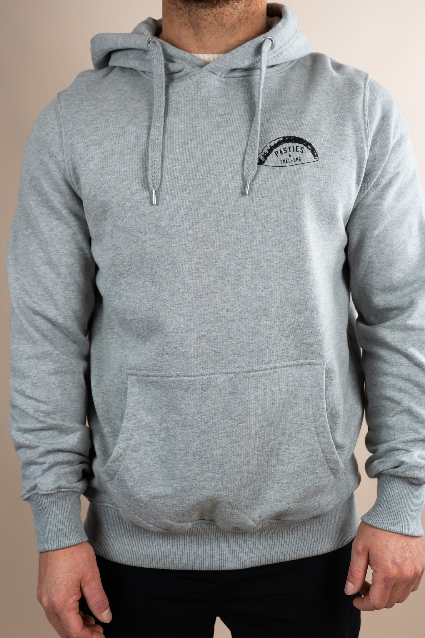 The Original Organic Hoodie - Melange Grey (Black Print)
