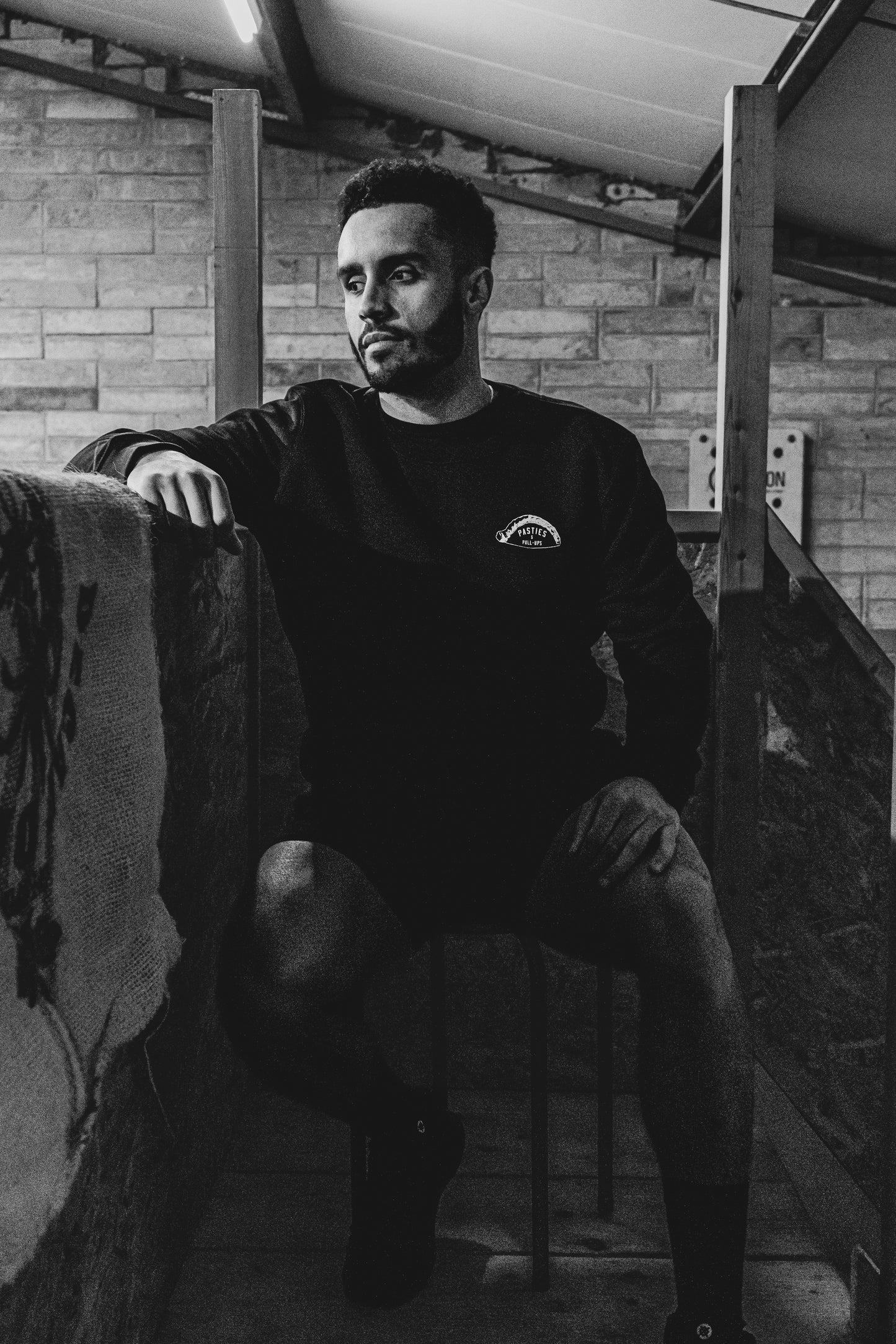 The Original Sweater - Black with White Print