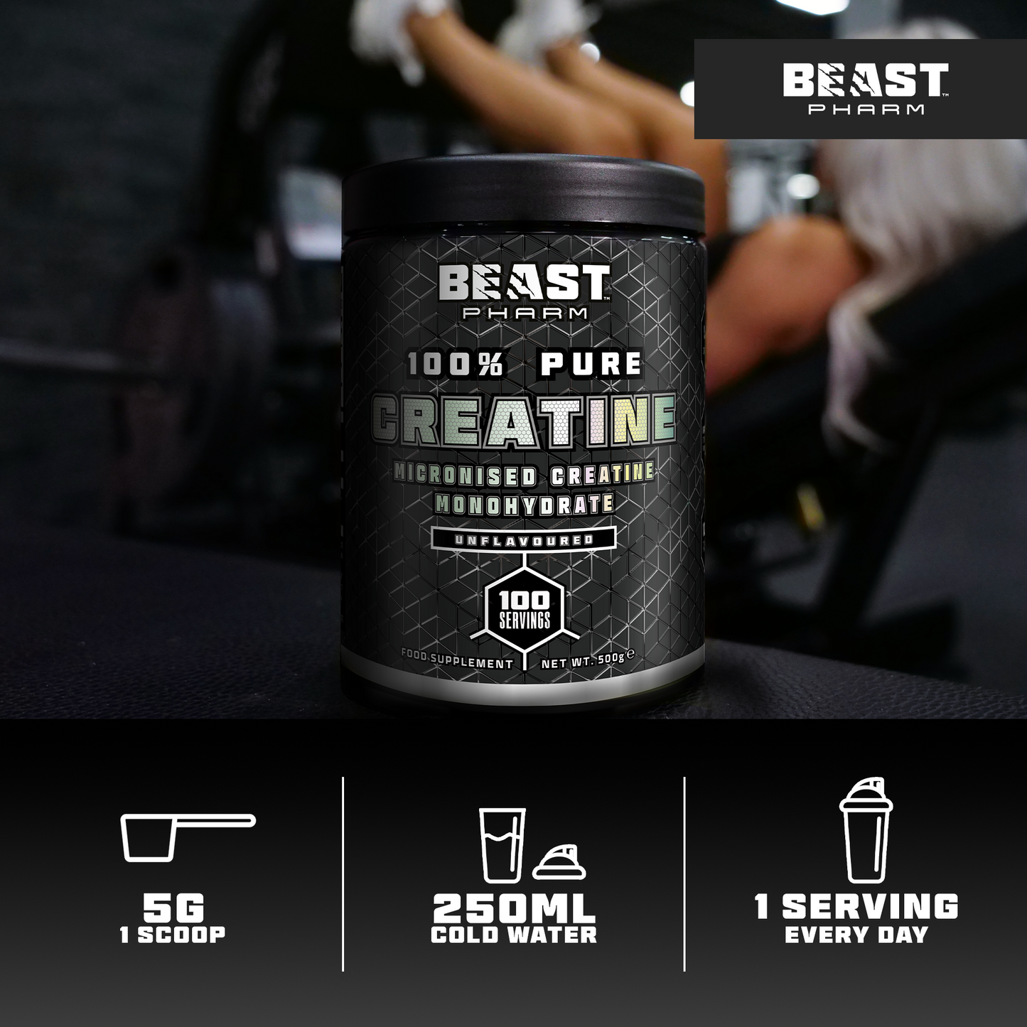 100% Pure Micronised Creatine Monohydrate