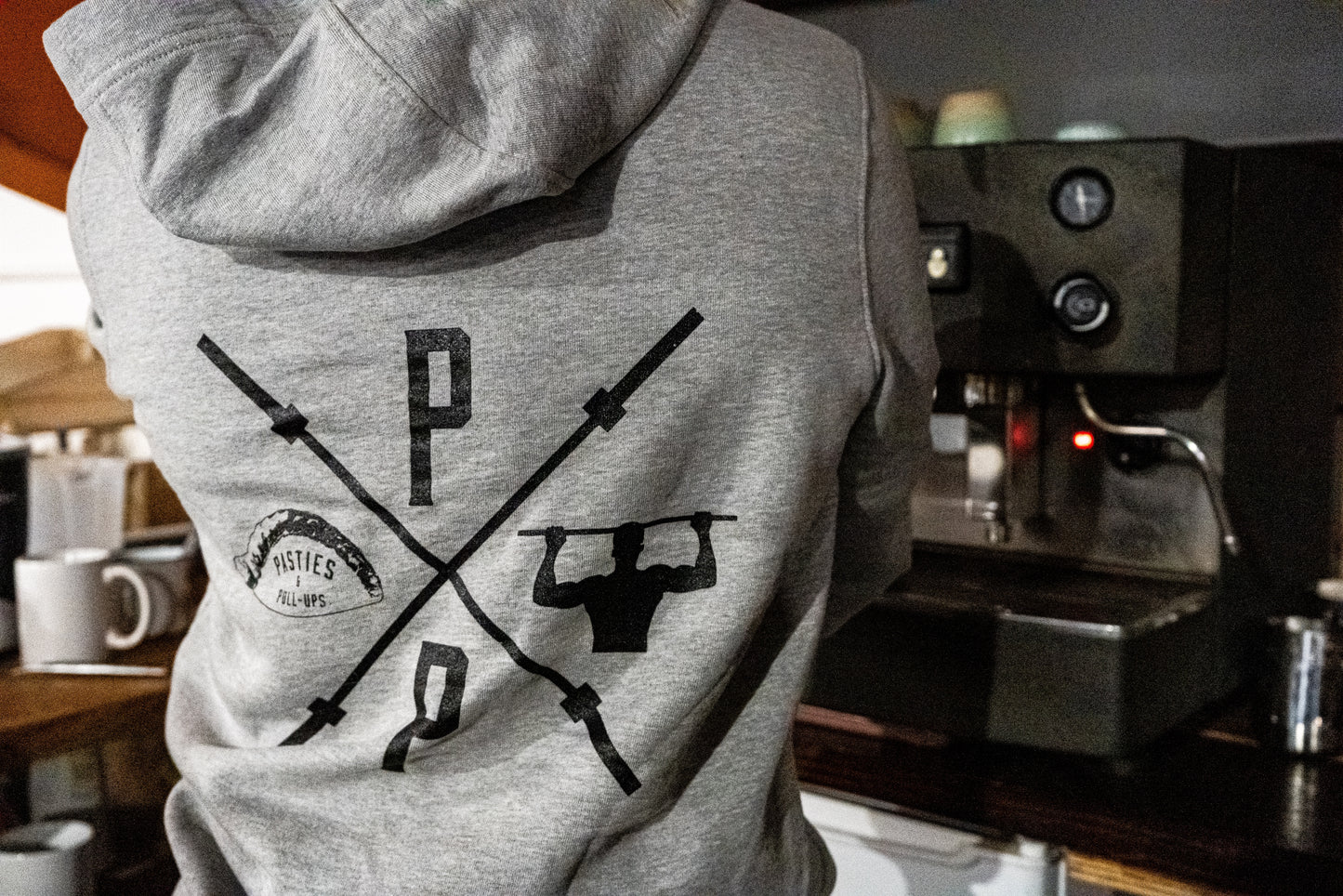 The Original Organic Hoodie - Melange Grey (Black Print)